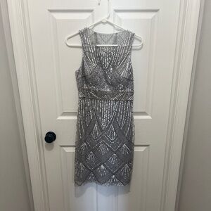 Sue Wong Platinum Dress sz 6
